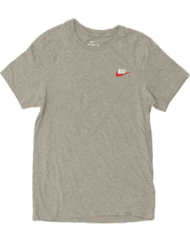 NIKE Womens T-Shirt Top UK 6 XS Grey Cotton