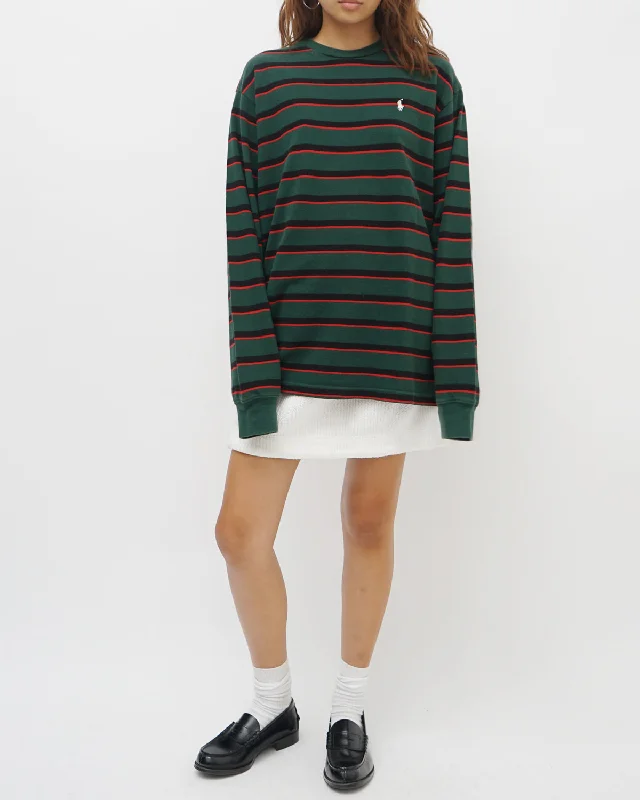 Polo Pique Stripe Tee L/S