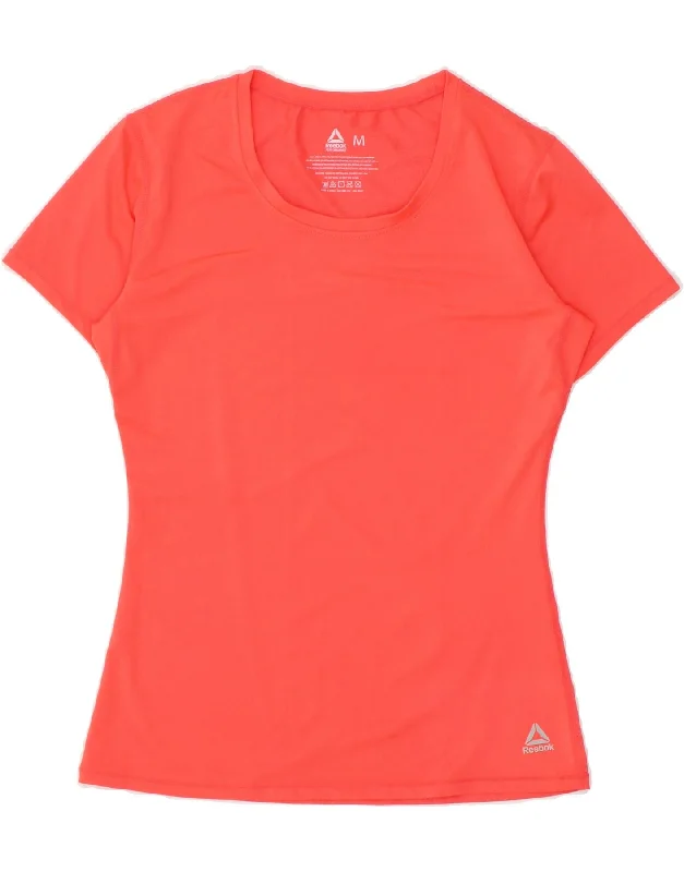 REEBOK Womens T-Shirt Top UK 12 Medium Orange Polyester