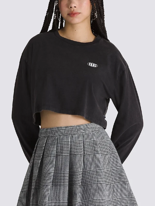 Oval Wash Relax Crop Long Sleeve T-Shirt