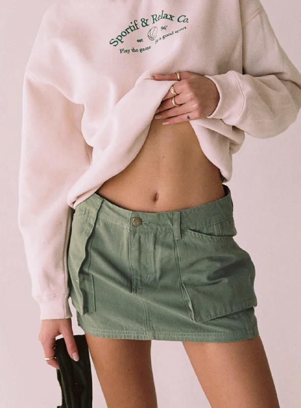 Leni Cargo Mini Skirt Khaki