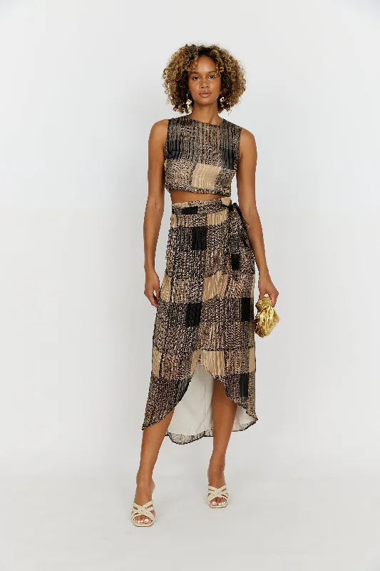 Portlyn Plaid Wrap Skirt