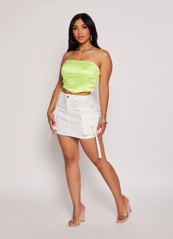 Haute Monde Tabbed Cargo Pocket Mini Skirt