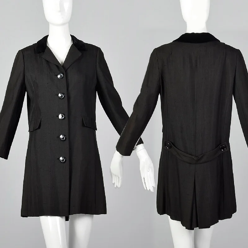 1960s Black Top Coat Style Jacket