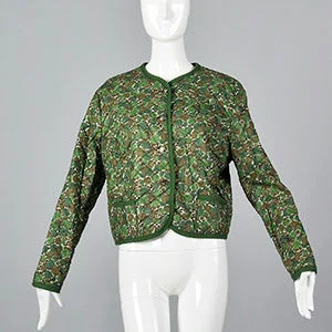 1960s Quilted Cotton Jacket in a Floral Print