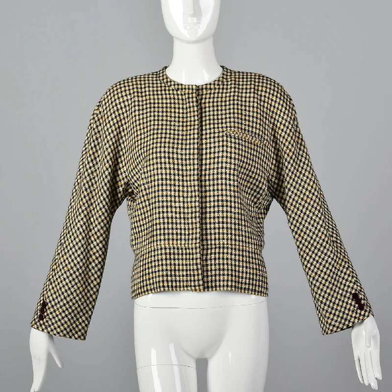 1980s Armani Black and Cream Jacket