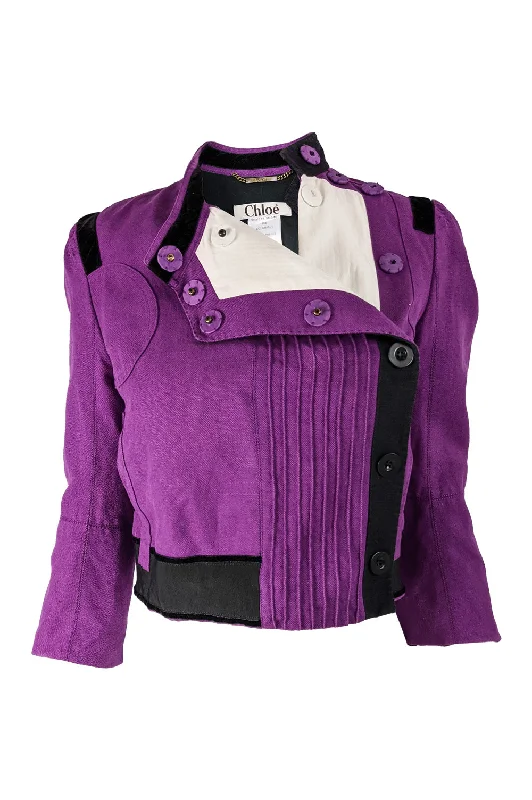 Purple Linen & Velvet  Womens Jacket, A/W 2005