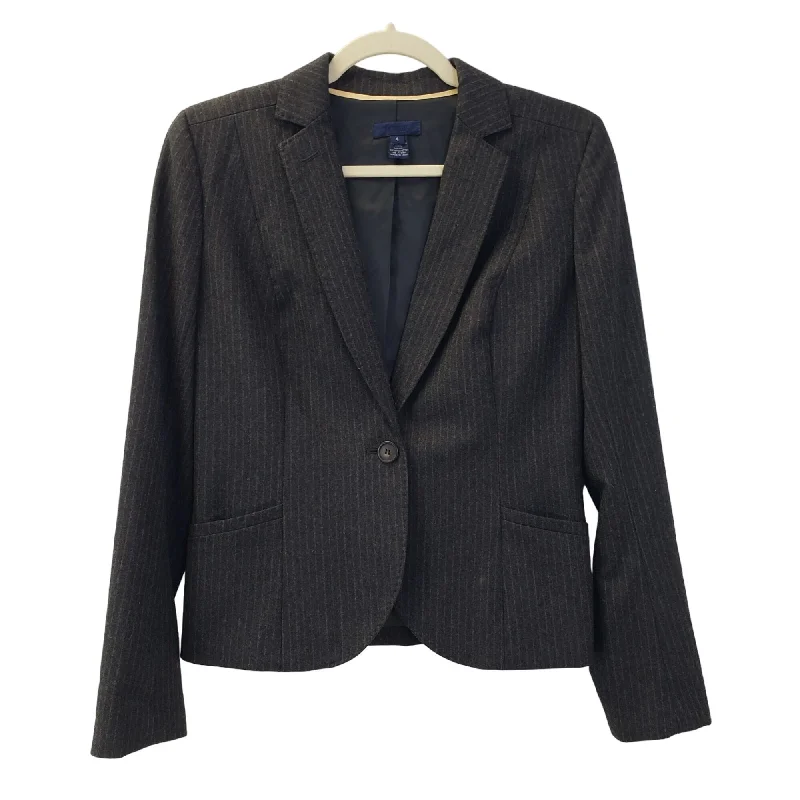 J. Crew 100% Wool Pinstripe One Button Blazer Jacket Size 4