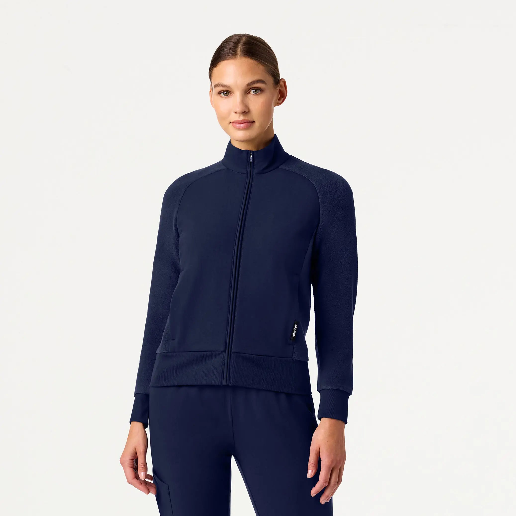 Jaanuu Women's Cloud Hybrid Fleece Bomber Jacket - Midnight Navy