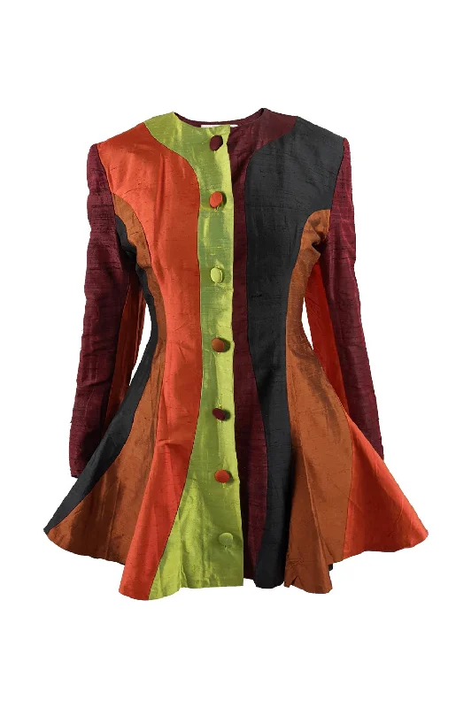 Vintage Silk Patchwork Peplum Jacket, Spring 1992