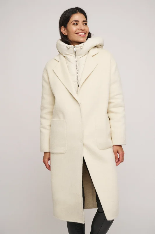 Reni 2 in 1 Birch Wool Coat with removable Down Jacket