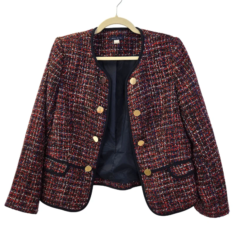 Tommy Hilfiger Tweed Open Blazer Jacket Size 12