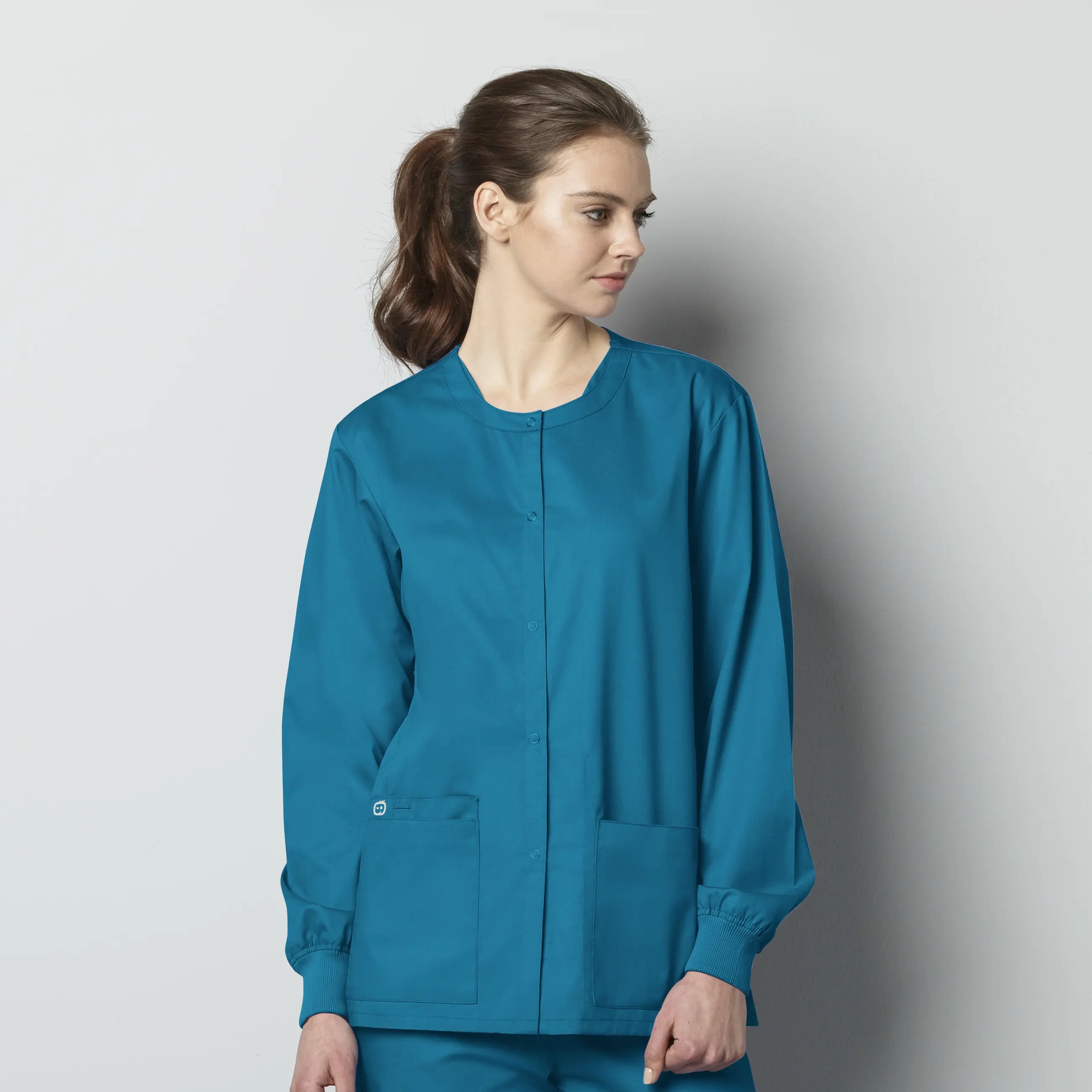 Wink Unisex Snap Front Jacket - Teal