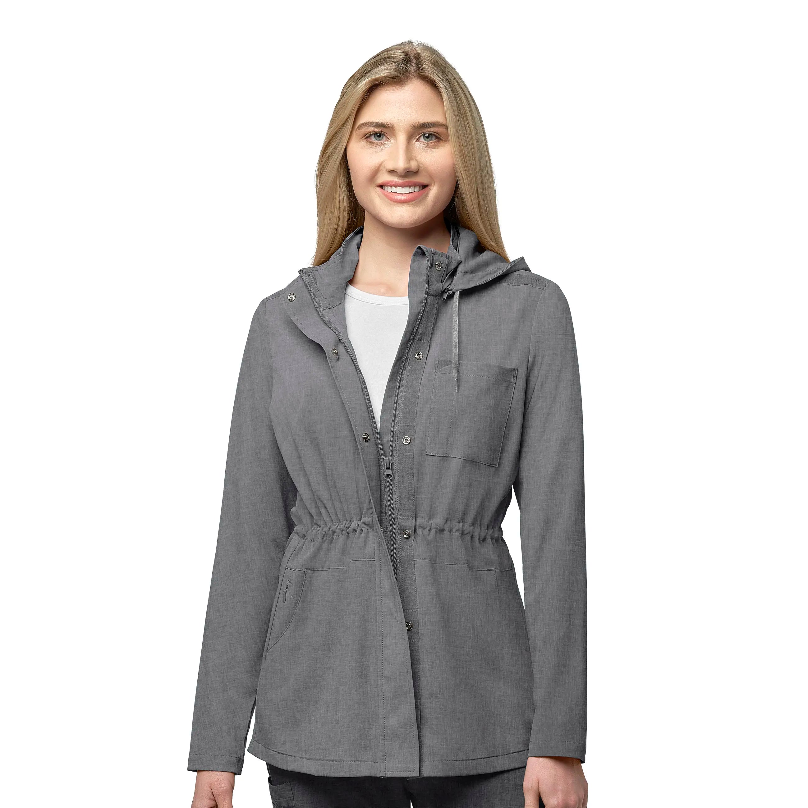 Wink Women's Convertible Hood Fashion Jacket - Grey Heather