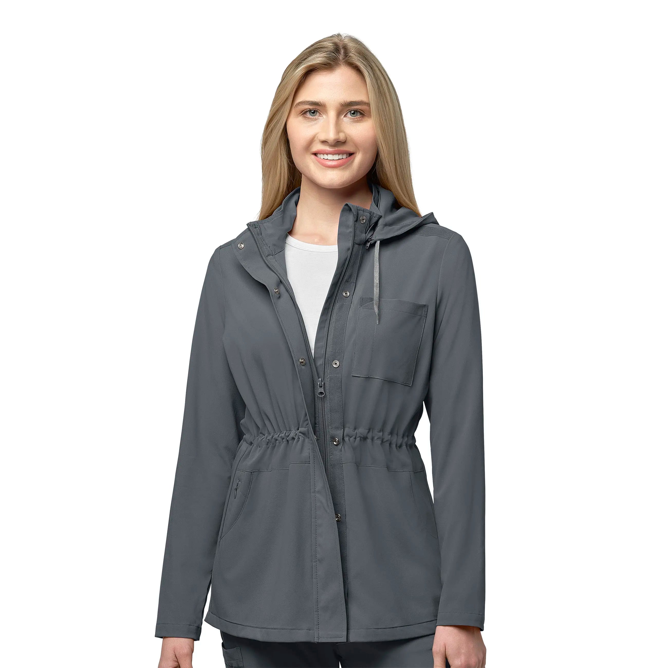 Wink Women's Convertible Hood Fashion Jacket - Pewter