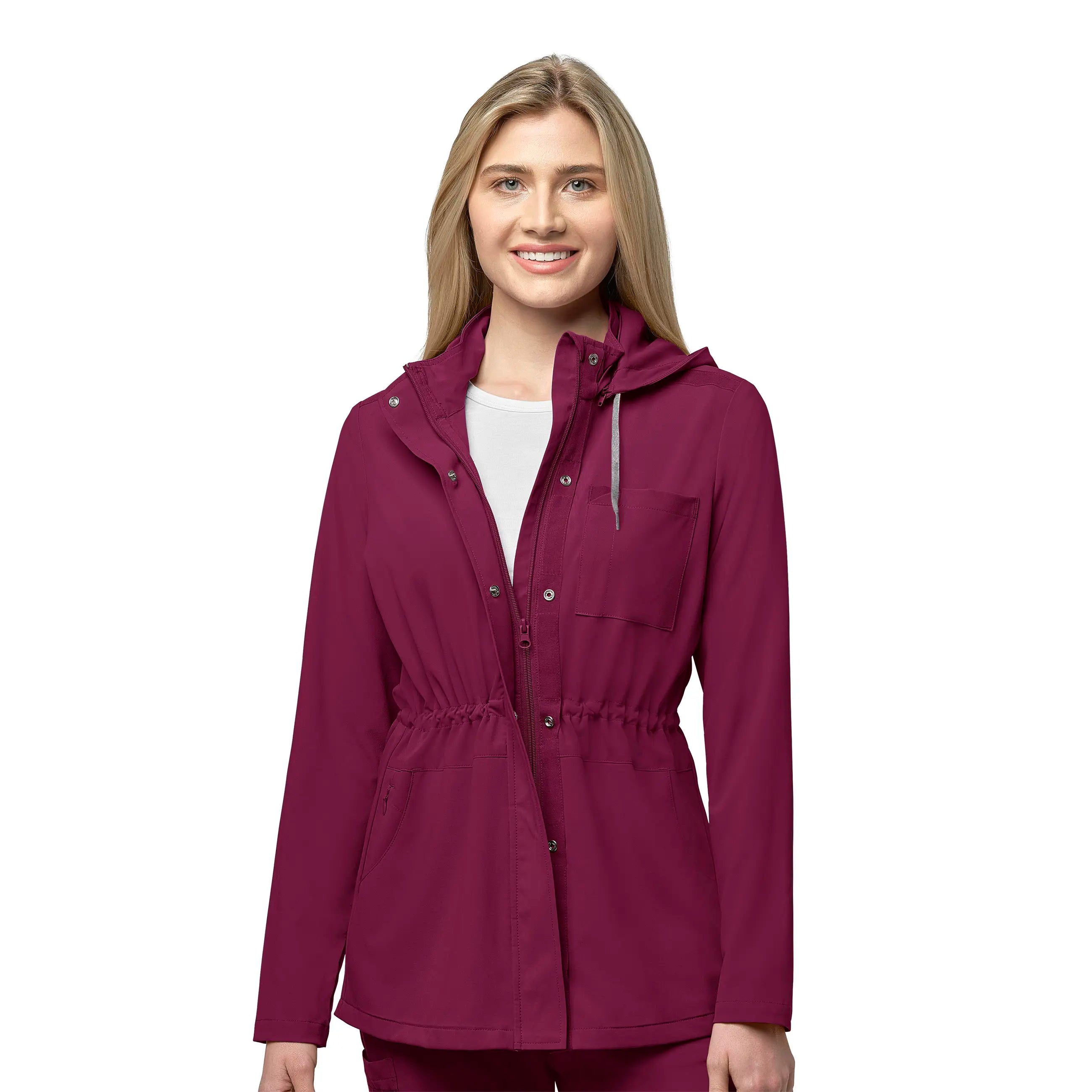 Wink Women's Convertible Hood Fashion Jacket - Wine