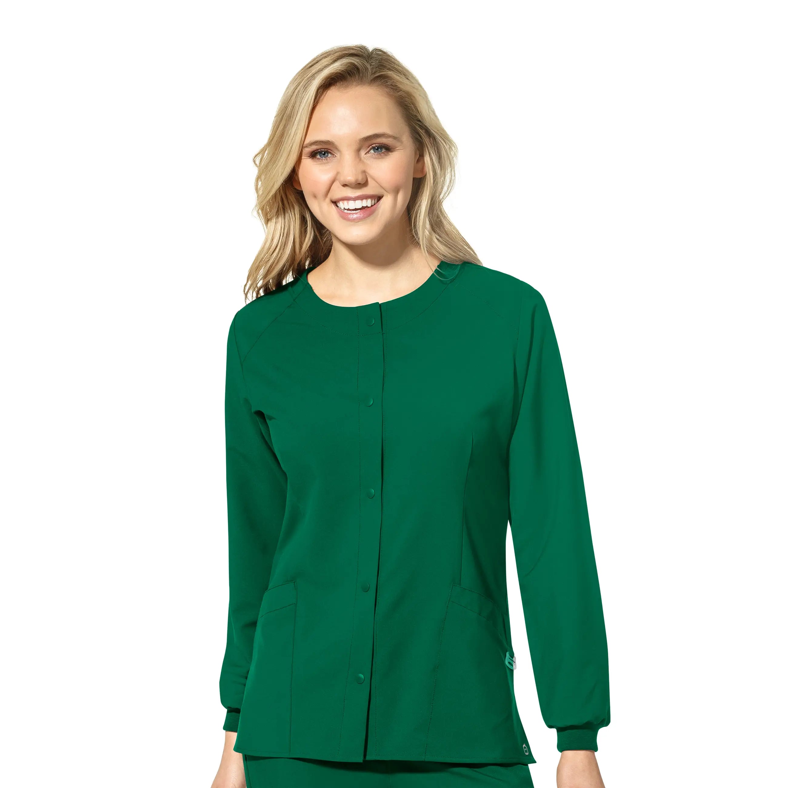 Wink Women's Crew Neck Warm Up Jacket - Hunter