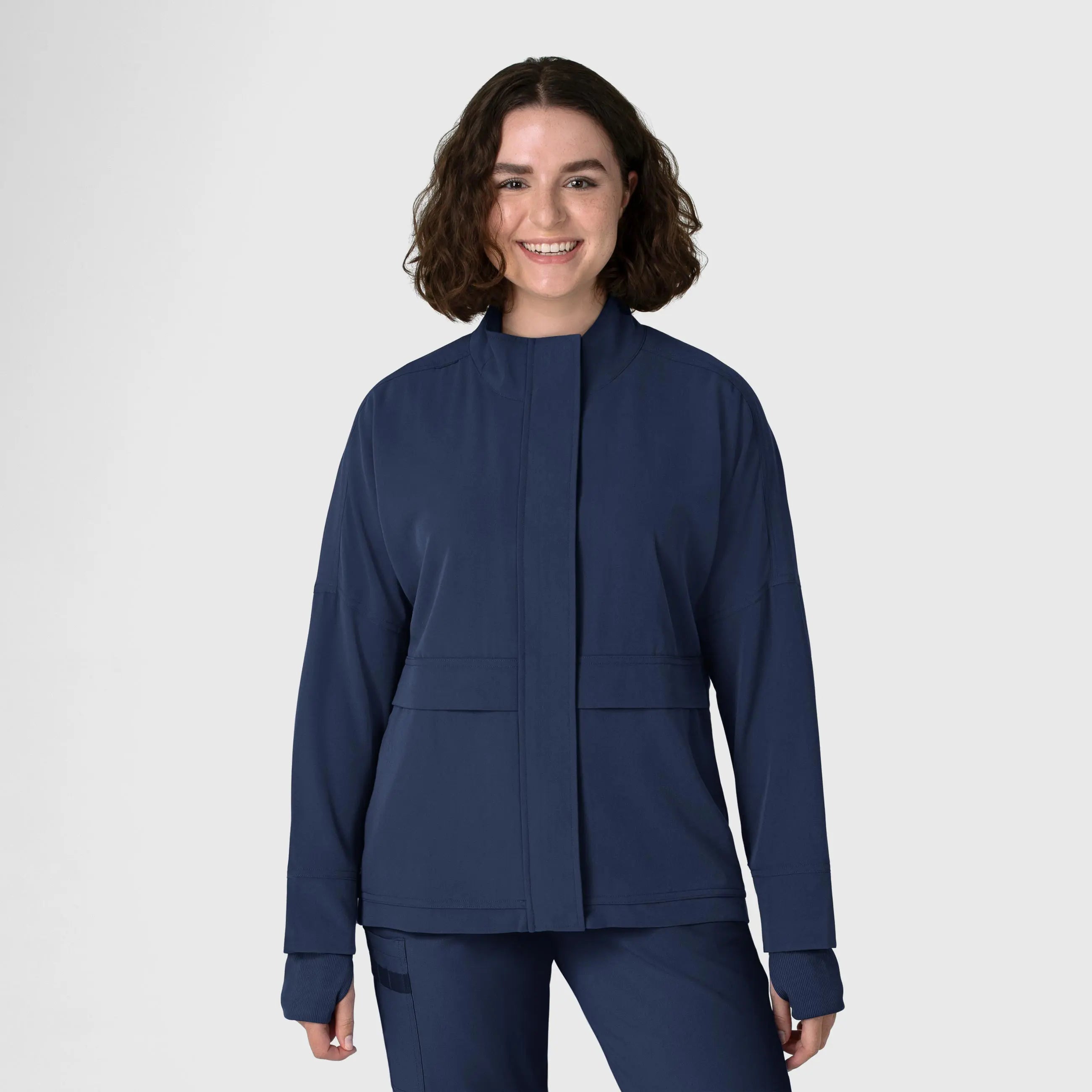 Wink Women's Germs Happen Packable Scrub Jacket - Navy