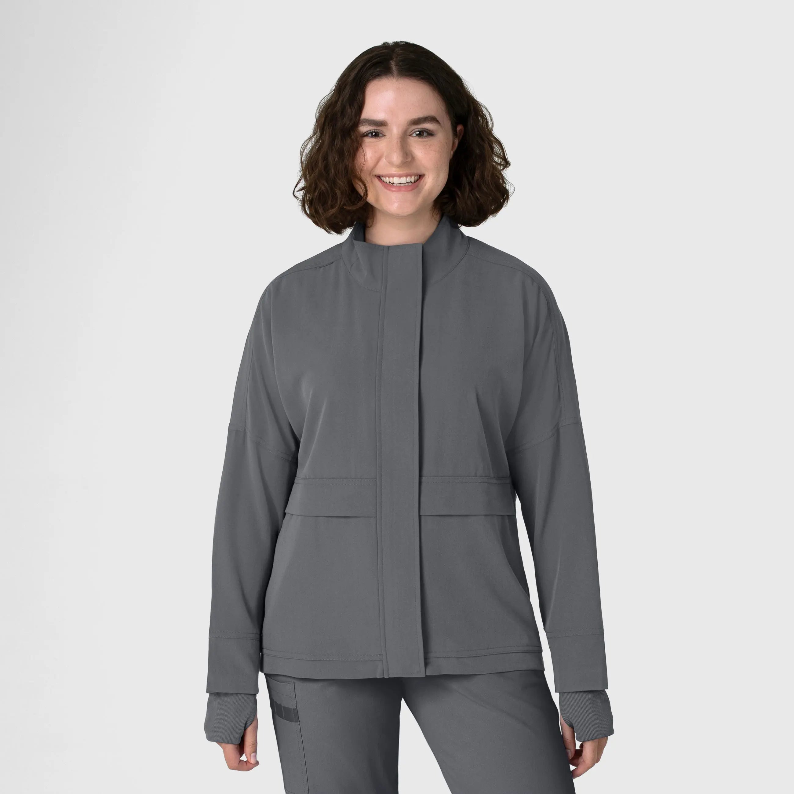 Wink Women's Germs Happen Packable Scrub Jacket - Pewter