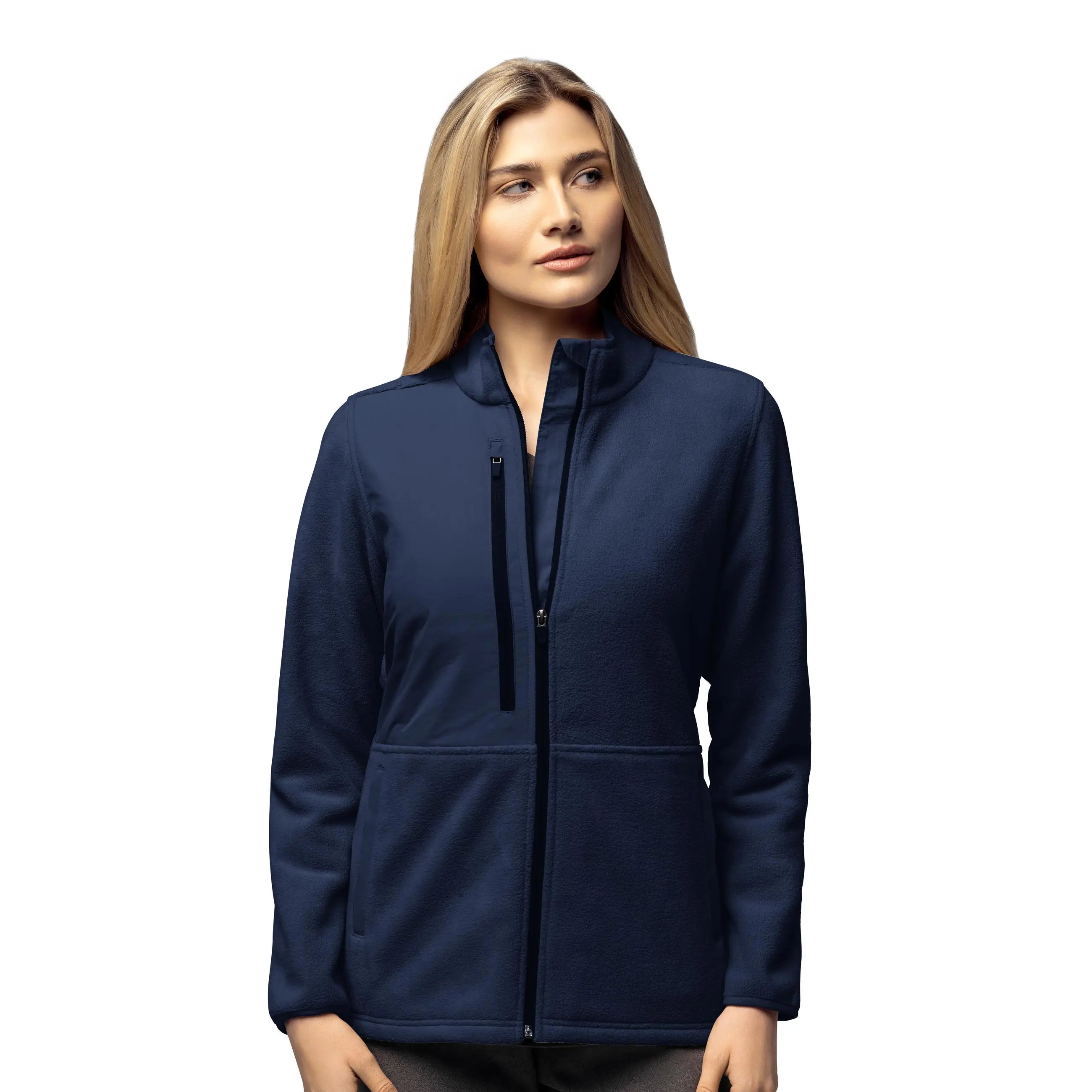 Wink Women's Micro Fleece Zip Jacket - Navy