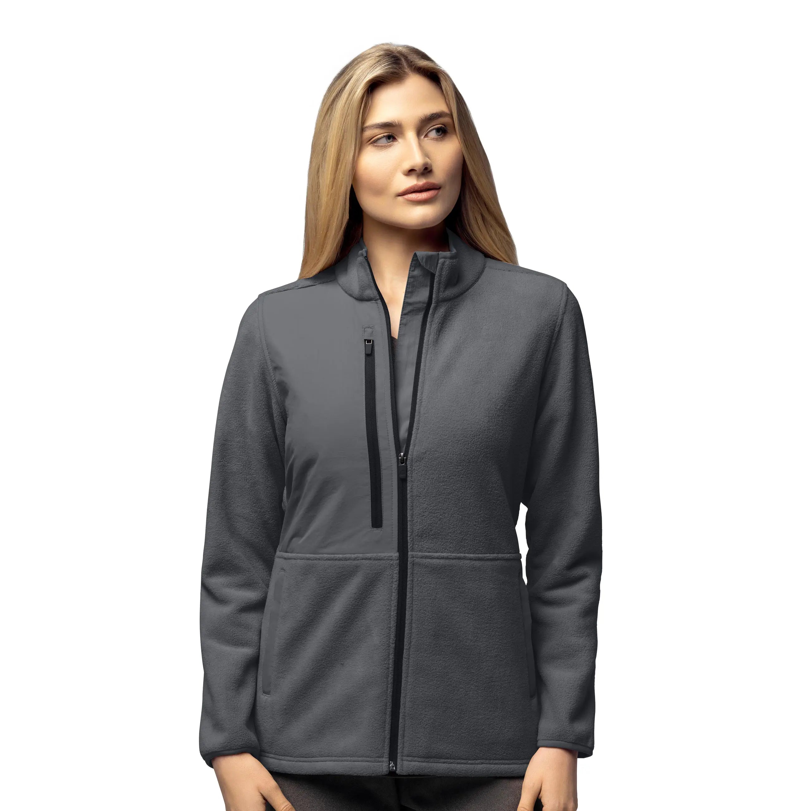 Wink Women's Micro Fleece Zip Jacket - Pewter