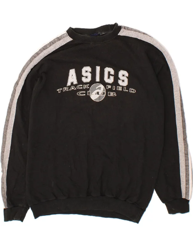 ASICS Mens Graphic Sweatshirt Jumper Large Black Cotton