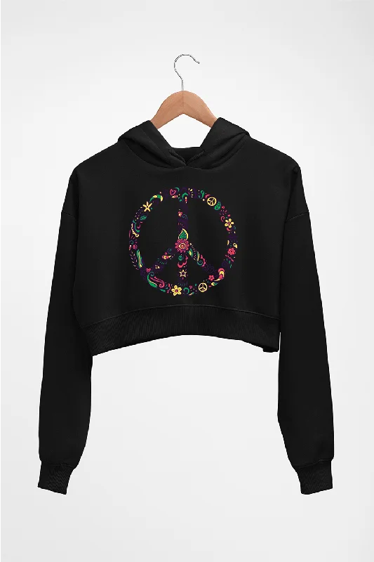 Floral Peace Crop HOODIE FOR WOMEN