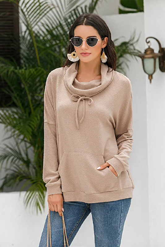 Ivy Lane Cowl Neck Drop Shoulder Sweatshirt