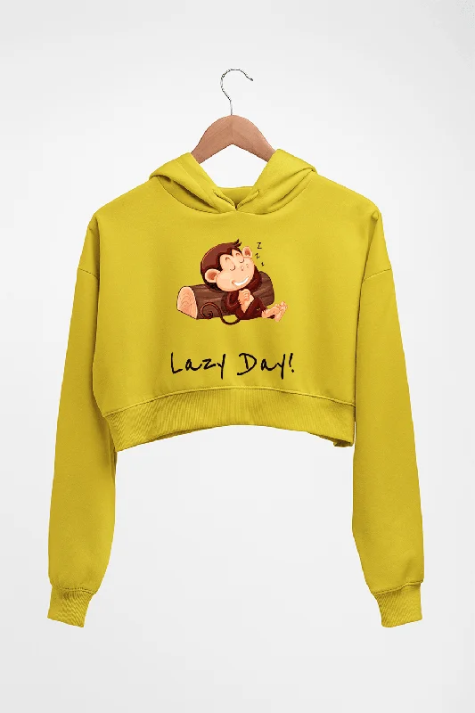 Monkey Lazy Day Crop HOODIE FOR WOMEN