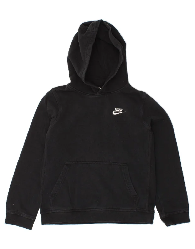 NIKE Boys Hoodie Jumper 12-13 Years Large  Black