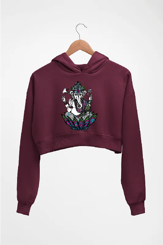 Psychedelic Ganesha Crop HOODIE FOR WOMEN