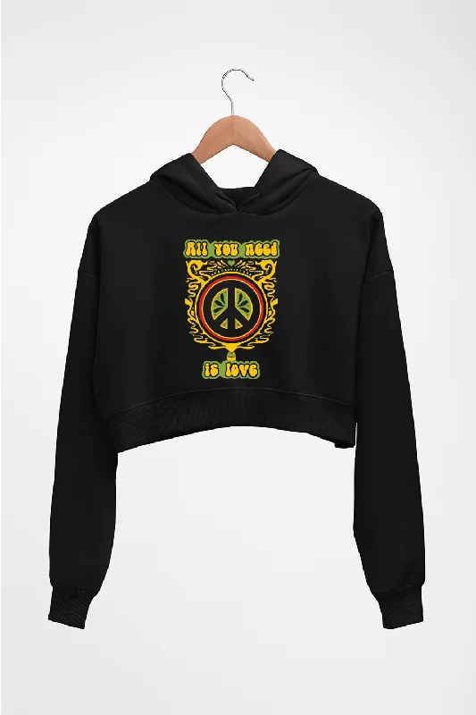 Psychedelic Love Crop HOODIE FOR WOMEN