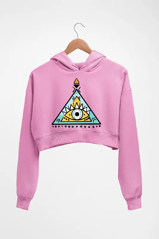 Psychedelic Triangle eye Crop HOODIE FOR WOMEN