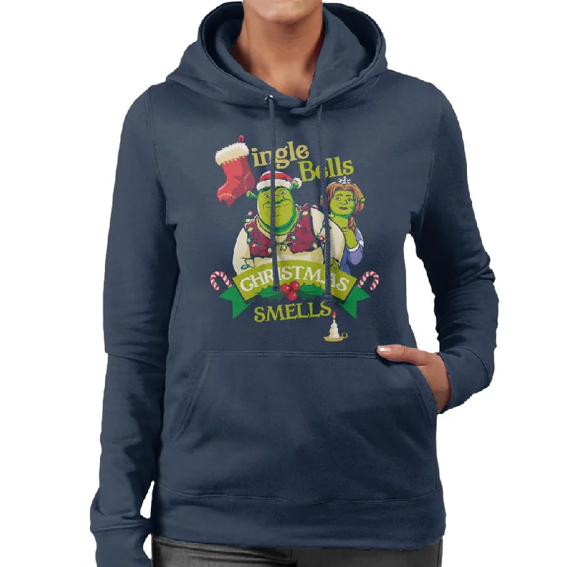 Shrek Christmas Jingle Bells Christmas Smells Women's Hooded Sweatshirt