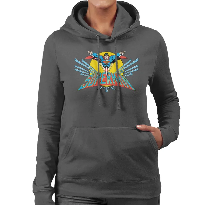 Superman Flying Past The Sun Women's Hooded Sweatshirt