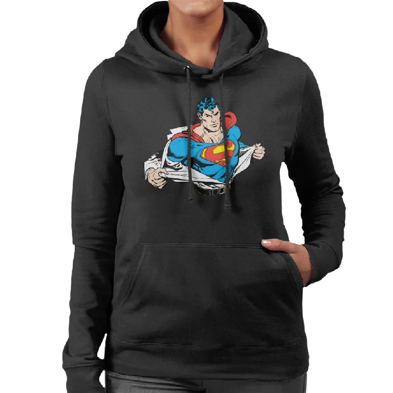 Superman Suit Reveal Women's Hooded Sweatshirt