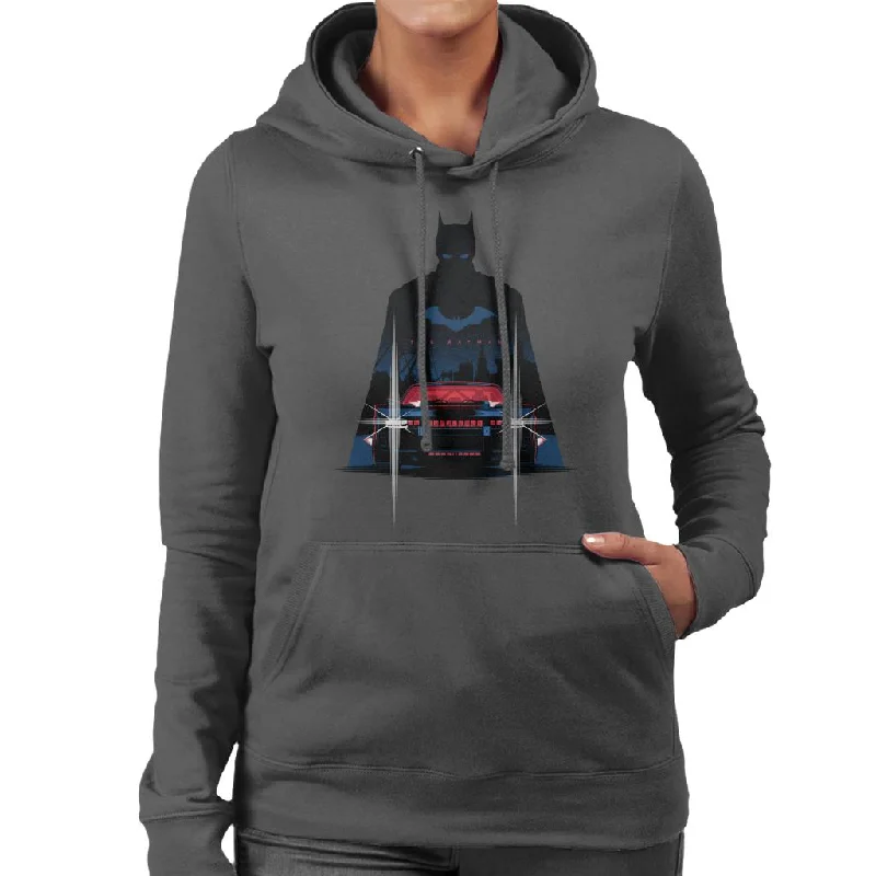 The Batman Silhouette Batmobile Women's Hooded Sweatshirt