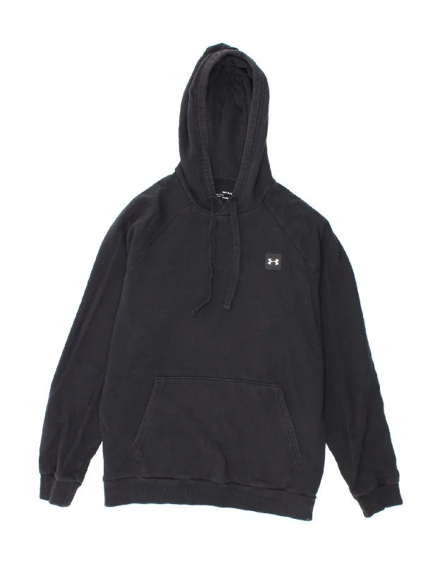 UNDER ARMOUR Mens Cold Gear Hoodie Jumper Medium Black Cotton