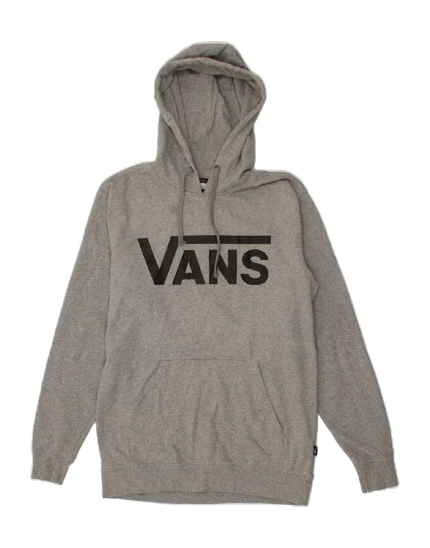 VANS Mens Graphic Hoodie Jumper Small Grey