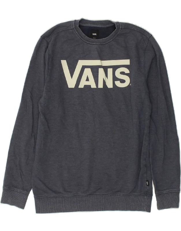 VANS Mens Graphic Sweatshirt Jumper Medium Navy Blue Cotton