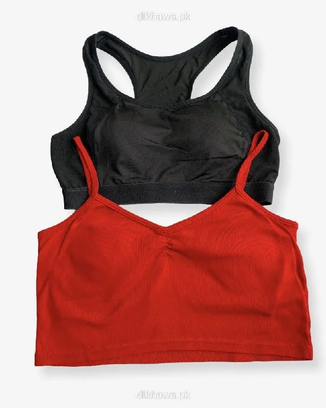 Ladies Jogging Bra - Sports Bra - Pack Off 2 Sports Bra - Padded Sports Bra Pack Off 2