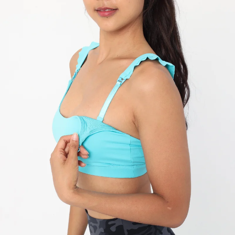 Madison - Medium Support Nursing Sport Bra (Aqua)