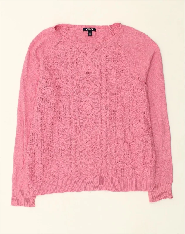 CHAPS Womens Boat Neck Jumper Sweater UK 14 Large Pink Cotton