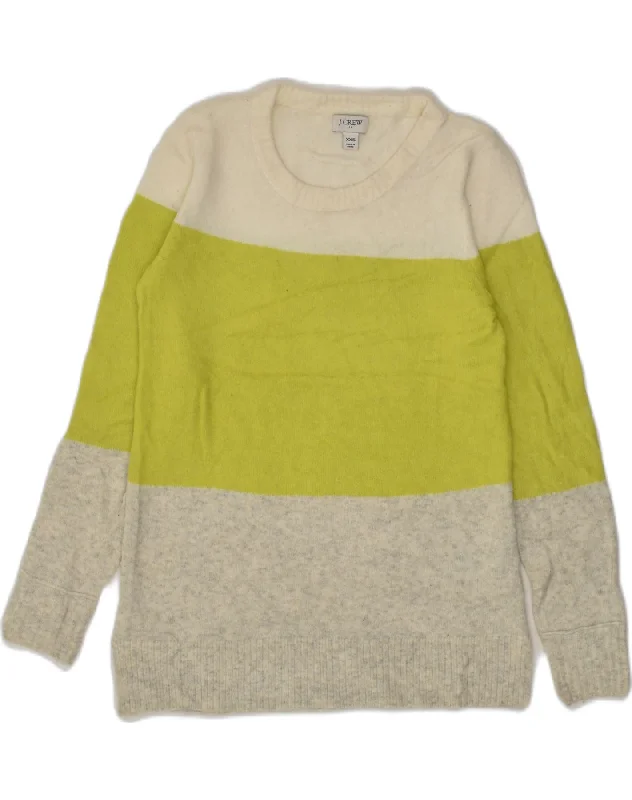 J. CREW Womens Crew Neck Jumper Sweater UK 2 2XS Multicoloured Colourblock