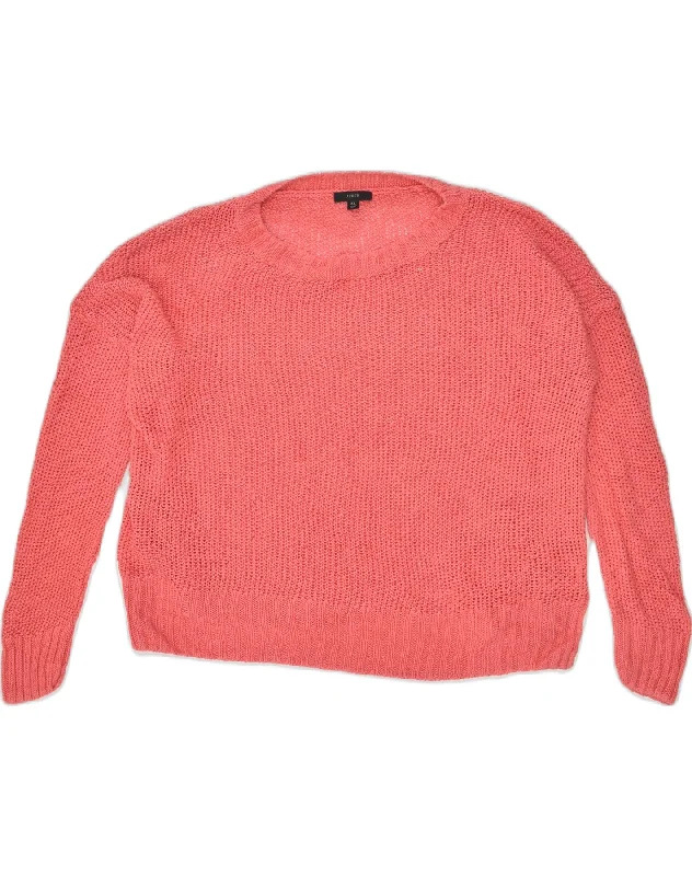 J. CREW Womens Oversized Crew Neck Jumper Sweater UK 18 XL Pink