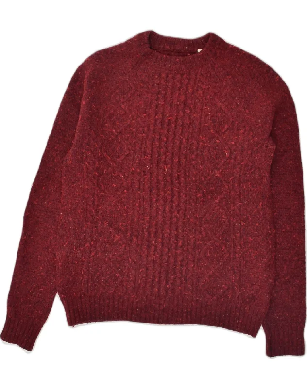 JACK WILLS Womens Crew Neck Jumper Sweater UK 16 Medium Red Wool