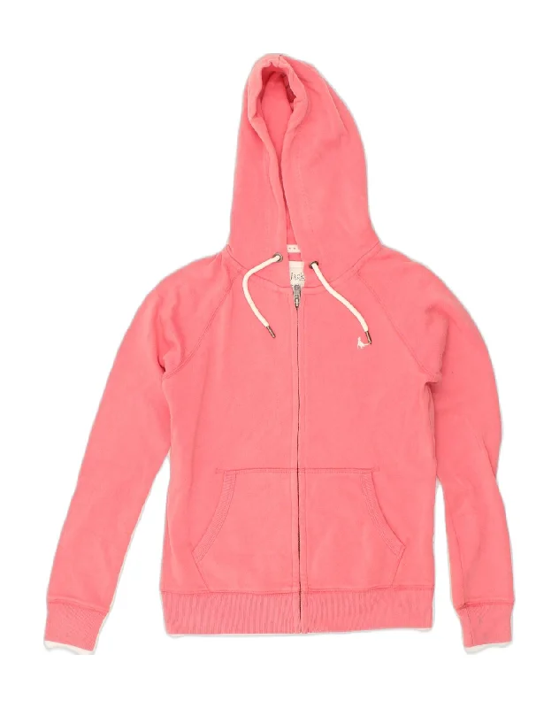 JACK WILLS Womens Zip Hoodie Sweater UK 6 XS  Pink Polyester