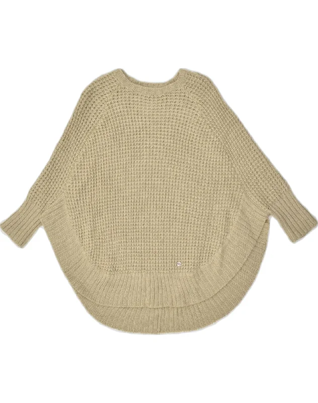 PEPE JEANS Womens Crew Neck Jumper Sweater UK 10 Small Beige