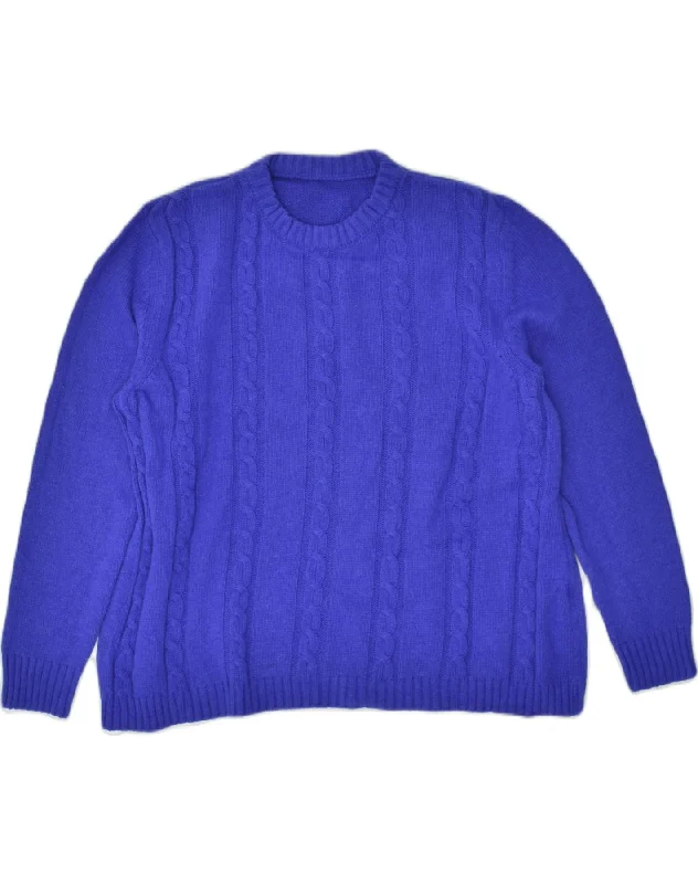 VINTAGE Womens Crew Neck Jumper Sweater UK 16 Large Blue