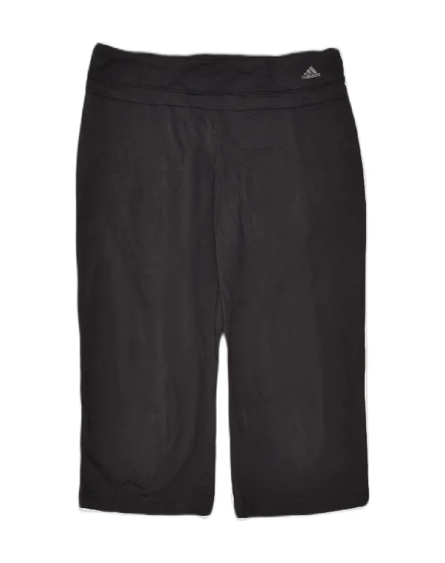 ADIDAS Womens Capri Tracksuit Trousers UK 10 Small  Black